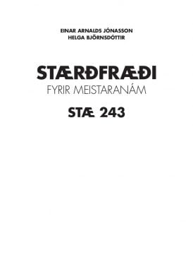 Stærðfræði fyrir meistaranám – STÆ 243