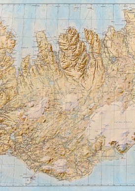 Íslandskort á krossvið - 1: 500 000